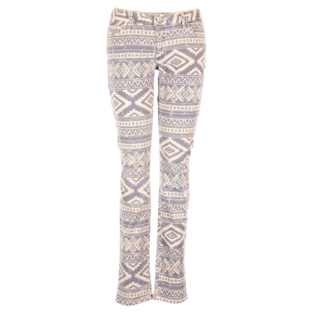 O2 Denim Aztec Geometric Skinny Jeans Women’s 29 Boho Print Made in USA Stretch